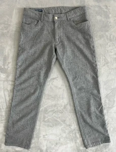 Peter Millar Mens Wool Flat Front Zippered Dress Pants Solid Gray Size 32 - Picture 1 of 9