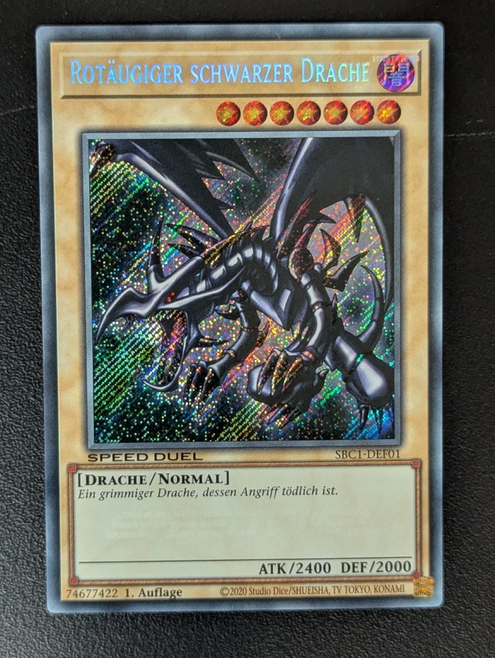 Rotäugiger schwarzer Drache SBC1-DEF01 Secret Rare Deutsch NM YUGIOH - Bild 1 von 1