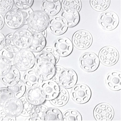GEOSAR Kunststoff Druckknöpfe Transparent 40 Paar DIY Nähen Kleidung Zubehör