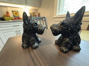 Vintage Pair SCOTTIE/SCOTTISH TERRIER DOG Bookends Doorstops 7”x4” 4lbs Each VG - Picture 1 of 8