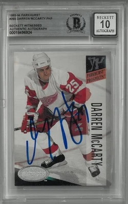 Darren McCarty Autographed 10 Grade 1993-94 Parkhurst Rookie Card - Image 1 of 2