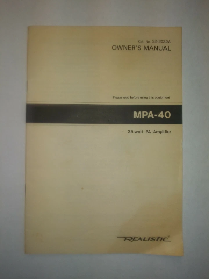 Realistic owners manual - Image 1 of 1