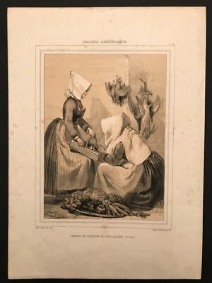 Femmes des environs de Port-Launay - Galerie Armoricaine - Lalaisse -Litho -1844 - Photo 1/4