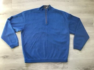 Tommy Bahama Sweater Mens Large Blue 1/4 Zip Pullover Cotton Men Long Sleeve - Picture 1 of 5