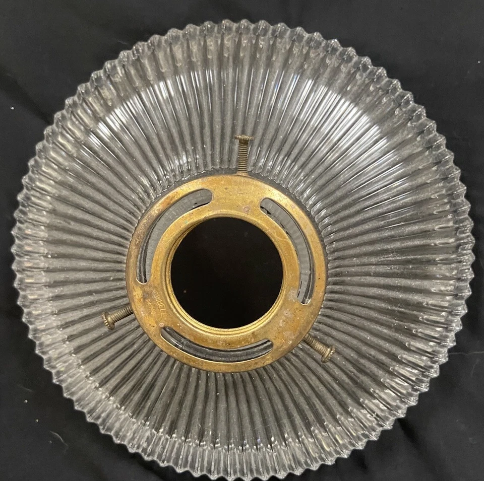 Art Deco Clear Glass 7” Ceiling Light Cover  Vintage - Image 1 of 4