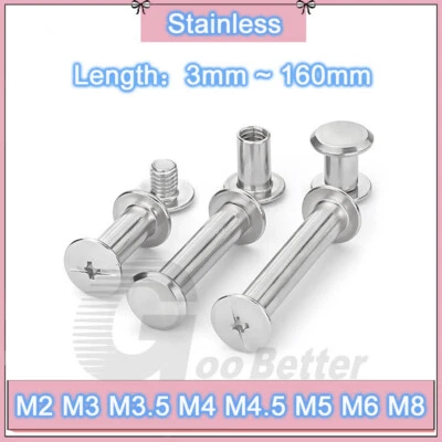 M2~M8 Chicago Screws Binding Screw Bind Rivet Posts Album Docking Stud Stainless - Image 1 of 4