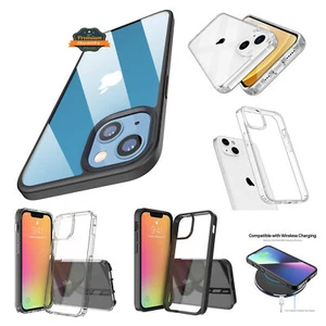 Per Apple iPhone 13 mini pannello posteriore trasparente TPU custodia rigida ibrida sottile - Foto 1 di 25