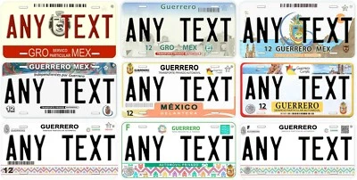 Guerrero Personalized Car Auto Mexico License Plates Any Text - Image 1 of 4