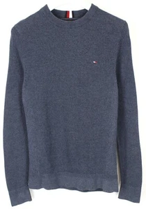 TOMMY HILFIGER Compact Cotton Jumper Men's SMALL Pullover Crew Neck Melange - Picture 1 of 7