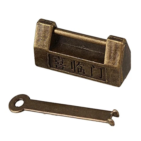 Retro Chinese Style Bronze Lock Padlock Durable Travel Cover