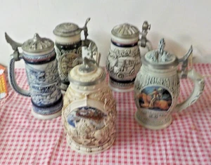 5 Avon Vintage Beer Steins Made In Brazil - Picture 1 of 12