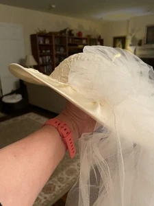 Satin Bridal Hat - Picture 1 of 8