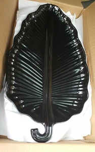 Sonoma Leaf Platter 25"x13.75" Black (6) NWT - Picture 1 of 4
