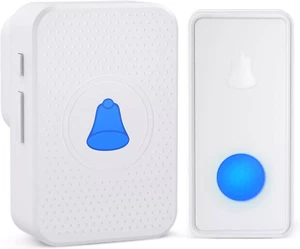 Wireless Doorbell Kit, IP55 Waterproof Wireless Doorbell Chimes Kit 1000ft range - Picture 1 of 7