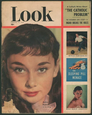 LOOK Magazine February 12 1952 Audrey Hepburn ~Marilyn Monroe Ad - Image 1 of 4