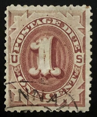 US 1884 #J15 Red Brown 1c Postage Due Town Cancel VF-XF Used - Image 1 of 3
