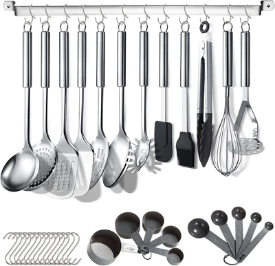 Set Di Utensili Da Cucina 38 Pezzi in Acciaio Inossidabile Con Portautensili E G - Immagine 1 di 4
