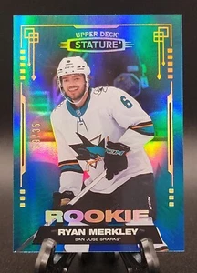 2021-22 Upper Deck Stature Hockey Ryan Merkley Blue Rookie #/35 Sharks !!!๐ฅ๐ฅ๐ฅ - Picture 1 of 2
