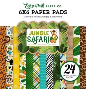 Jungle Safari Lion Tiger Monkey Parrot Drive Guide 6 x 6 Echo Park Paper Pad - Picture 1 of 1