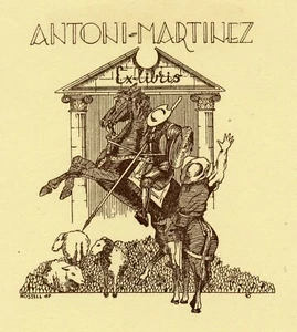 Don Quijote.  Antoni - Martinez Exlibris Exlibris Exlibris von R. Rossell, Spanien - Bild 1 von 2