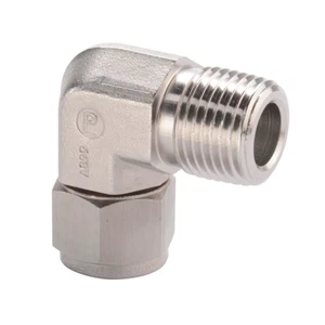 PARKER A-LOK 4MSEL4N-316 90 Deg Elb 1/4” OD TUBE X 1/4" NPT Fitting 316 SST HPLC - Picture 1 of 2