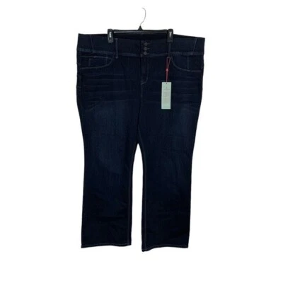 Laurie Felt Silky Curve Boot Cut Jeans Dark Wash 3XP Plus Stretch Denim Trending - Image 1 of 4