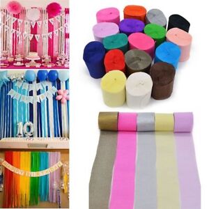 Children Birthday Party Craft Crepe Paper Streamer Roll Crinkled Papers