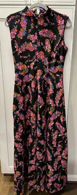 Maxi Vestido Largo Retro Hippie Doble Tejido Vintage Años 70 It’s Better X Floral Mod Foto 1 de 4