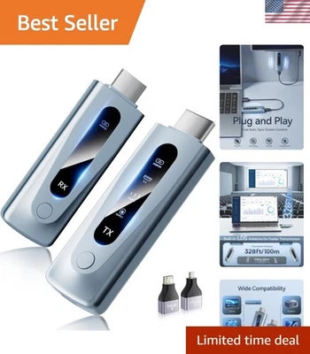 2025 Wireless HDMI Transmitter & Receiver, 4K 328ft Plug & Play Extender Kit - Image 1 of 4