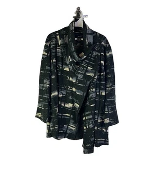 Chaqueta Blazer Ali Miles XL Mujer Tejido Geométrico Asimétrico Artístico Lagenlook Foto 1 de 4