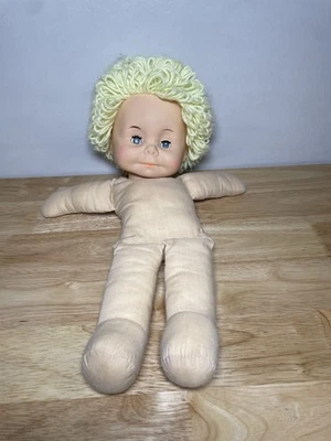 VTG Uneeda Doll Yellow Yarn Hair Sleepy Eyes Fabric Body 16” Made In Hong Kong! - Image 1 of 4