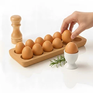 Kork Eierhalter Eierbehälter Eier Kühlschrank Organizer Eierhalter Kühlschrank - Bild 1 von 9