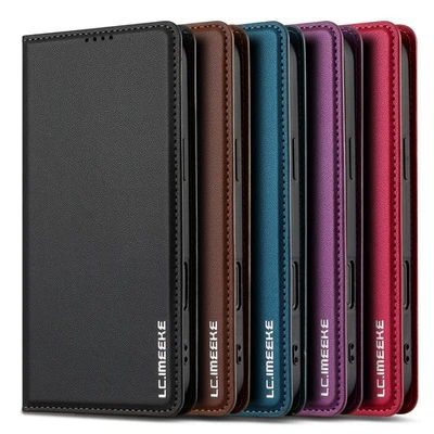 Flip Leather Wallet Magnetic Phone Case For iPhone 16 Plus 15 Pro 14 13 12 11 - Image 1 of 4