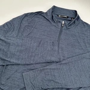 Travis Mathew Performance Pullover Men's M Gray 1/4 Zip Nissan Logo Golf Stretch - Picture 1 of 13