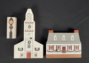 1990 Cat's Meow Colonial Virginia Christmas Rising Sun Tavern & St John's Church - Picture 1 of 3