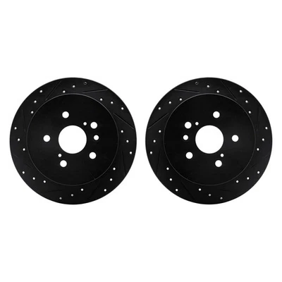 For Toyota Venza 09-15 R1 Concepts Drilled & Slotted Rear Brake Rotor Set — 第 1/2 张图片