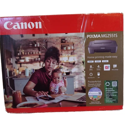 CANON Pixma MG2551s All in One Colour Printer Print Copy Scan NO Inks - Image 1 of 4