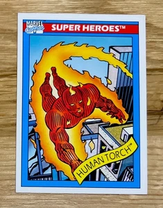 MARVEL IMPEL 1990 SUPER HEROES CARD #33 HUMAN TORCH FANTASTIC 4 ROOKIE MINT CARD - Picture 1 of 2