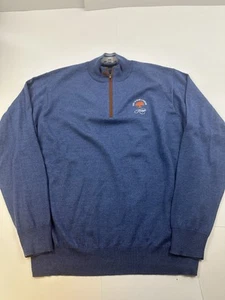 Peter Millar Men’s XL Merino Wool Silk Sweater Kiawah Ocean Course Blue - Picture 1 of 7