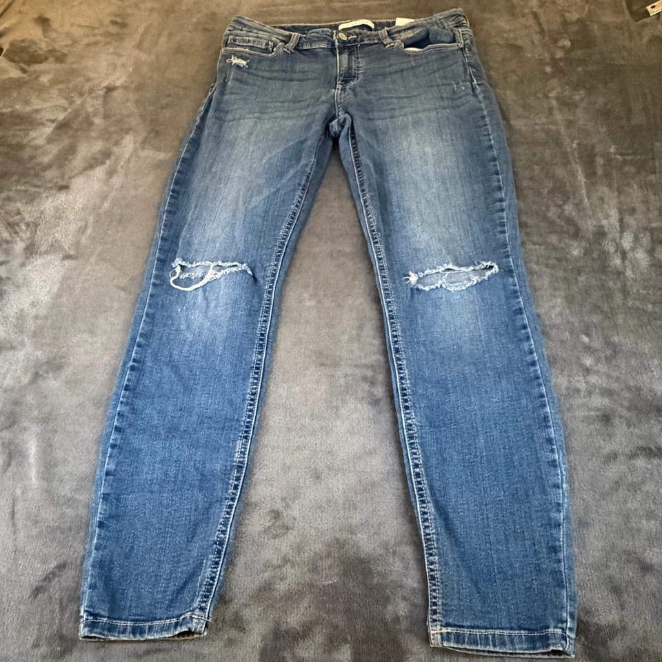 Pantalones de mezclilla azules desgastados al tobillo ajustados tiro bajo Eunina Mica para mujer talla 13 Foto 1 de 4