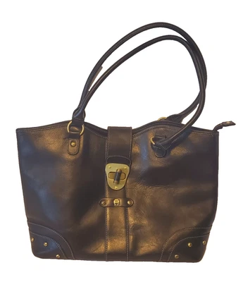 Etienne Aigner Signature Corner Office Tote in Black Leather - Image 1 of 4