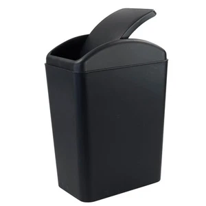 Qskely 4.5 Gallon Plastic Swing-Top Trash Can, Garbage Can with Swing Lid, Black - Picture 1 of 7