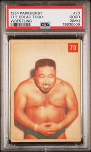THE GREAT TOGO 1954-55 PARKHURST WRESTLING ROOKIE CARD - PSA 2 MK GOOD - Picture 1 of 2