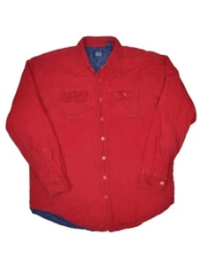 Vintage Sears Corduroy Shirt Mens XL Tall Red Quilt Lined Button Up Insulated - Picture 1 of 7