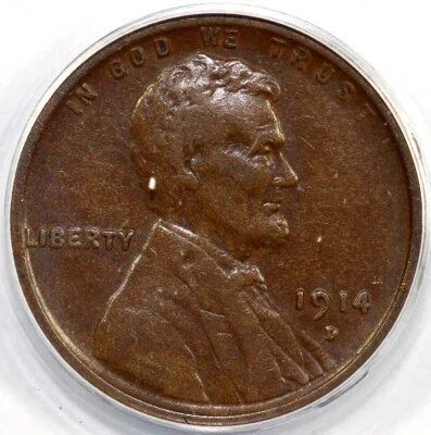 1914-D 1c Lincoln Cent ANACS VF 20 - Image 1 of 4