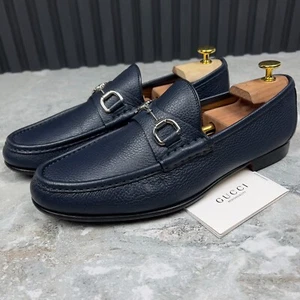Gucci 1955 Horsebit Loafers Blue Grain Leather 9 G or 9.5 US or 43 EUR - Picture 1 of 24