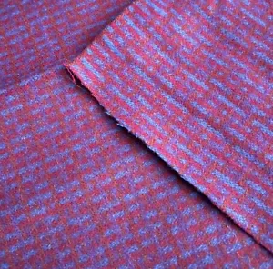 1 One yard Blue, Rust, Purple Woven Wool Fabric 36"Long x 56" Wide Mid-weight - Picture 1 of 3