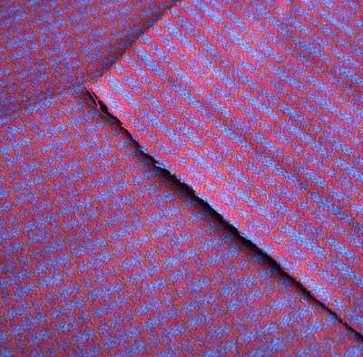 Tela de lana tejida azul, oxidada, púrpura de una yarda 36" de largo x 56" de ancho peso medio Foto 1 de 3