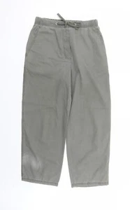 Marks & Spencer Womens Green Cotton Blend Carrot Trousers Size 10 L26 in Dra - Picture 1 of 10