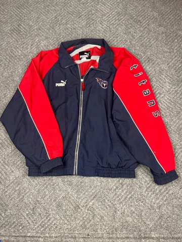 Vintage Puma Tennessee Titans Windbreaker Mens Large Zip Up Embroidered Adult Cover